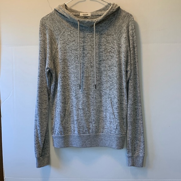 Garage Light Gray Pullover Hoodie Size S/P Front Hand Pouch - Picture 1 of 9